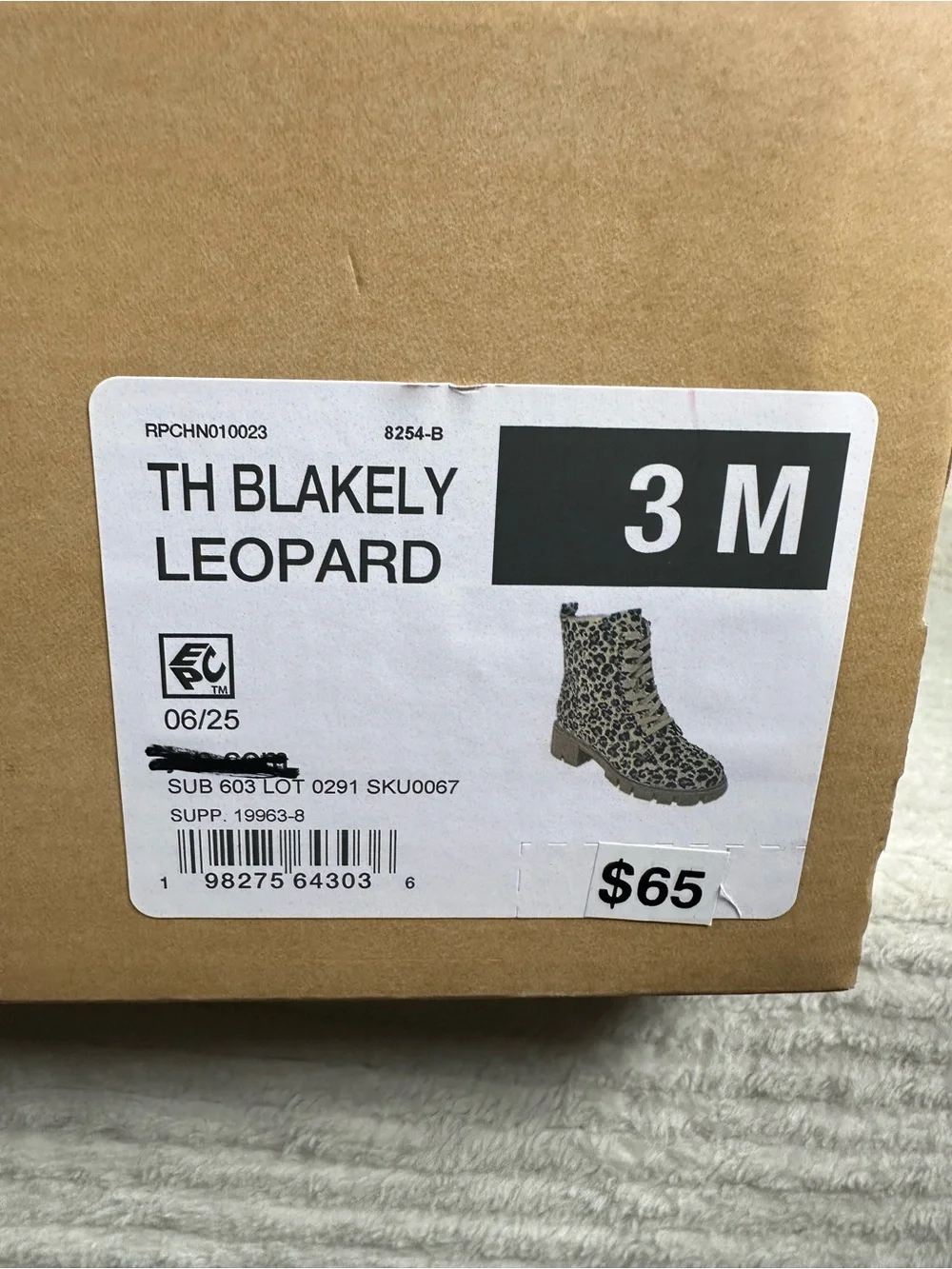 Thereabouts Little Girls Blakely Leopard Chunky Heel Boots NWT Size 3